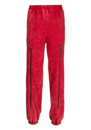 FOO AND FOO zip-detail cotton straight-leg trousers - Red