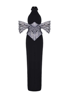MITILIANE COUTURE sequin-corset maxi dress - Black