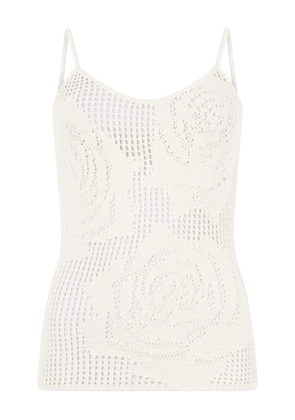 Roberto Cavalli Rose cut-out top - White