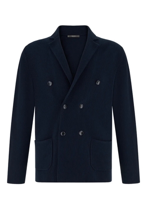 Boggi Milano double-breasted knitted jacket - Blue