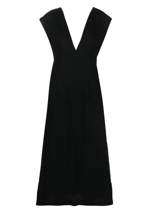 St. Agni Origami linen midi dress - Black