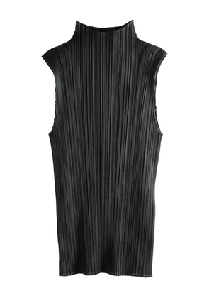 Pleats Please Issey Miyake pleated high-neck top - Black