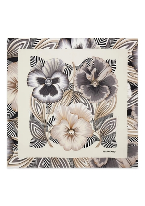 Ferragamo floral print silk scarf - Neutrals