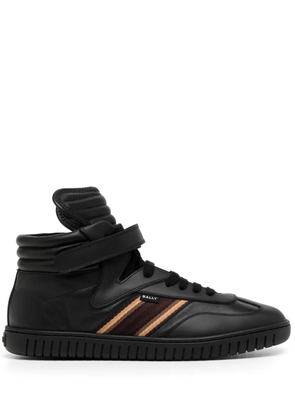 Bally side-stripe leather high-top sneakers - Black