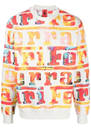 Ferrari graffiti logo-pattern sweatshirt - Grey