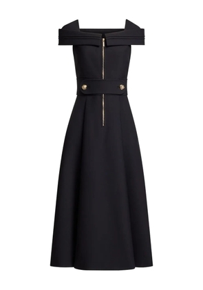 Elie Saab zip-detail midi dress - Black