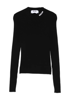 MSGM ribbed logo-detail sweater - Black