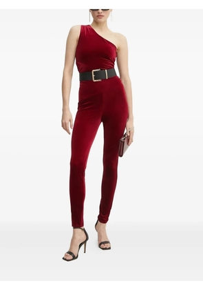 GUESS USA one-shoulder velvet jumpsuit - Red