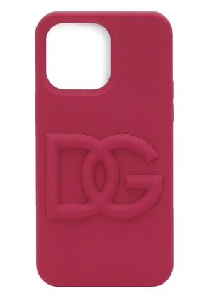 Dolce & Gabbana logo-embossed iPhone 14 Pro Max case - Pink