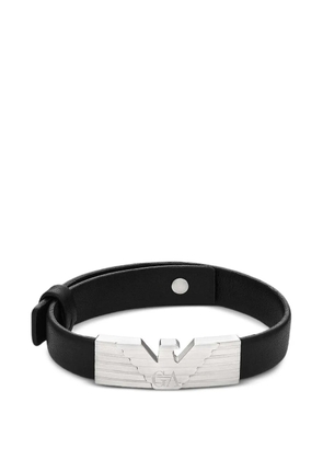 Emporio Armani logo-plaque bracelet - Black