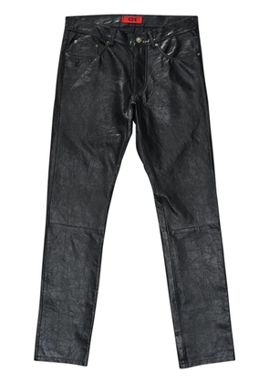 424 slim-fit leather trousers - Black