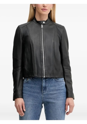 BOSS zip leather jacket - Black
