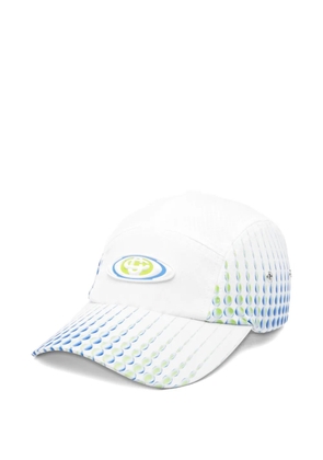 Casablanca logo-appliqué patterned baseball cap - White