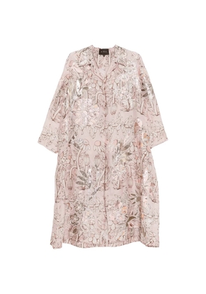 Biyan floral-print coat - Pink