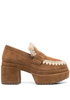 Mou 65mm platform loafers - Brown