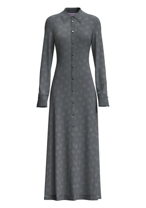 Maccapani Andre monogram-jacquard maxi shirtdress - Purple