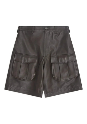 Simone Rocha multi-pocket leather shorts - Brown