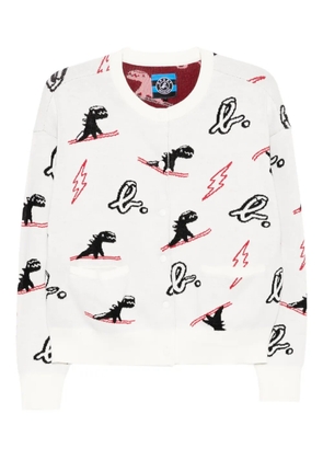 SPORT b. by agnès b. Dino christmas sweater cardigan - White