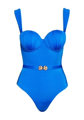 Noire Swimwear belted ruched balconette swimsuit - Blue
