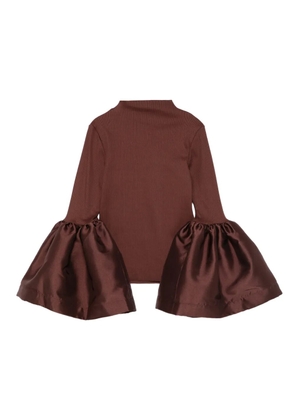 Marques'Almeida turtleneck puff-sleeve top - Brown
