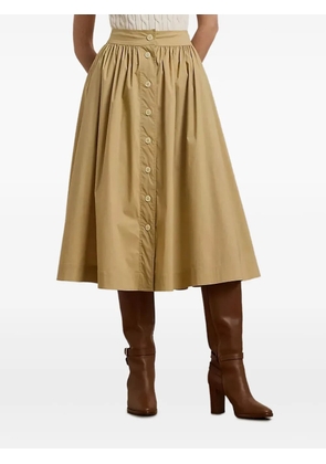 Lauren Ralph Lauren button-front gathered skirt - Neutrals