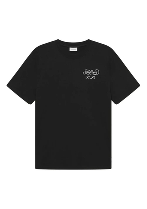 Les Deux apple-print cotton T-shirt - Black