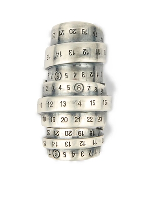 MM6 Maison Margiela Signautre Numbers motif ring - Silver