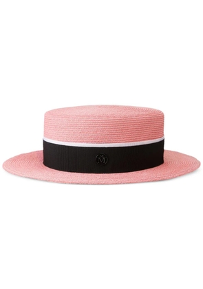 Maison Michel Kiki logo-detail straw fedora - Pink