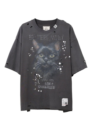 Maison MIHARA YASUHIRO cat-print distressed T-shirt - Black