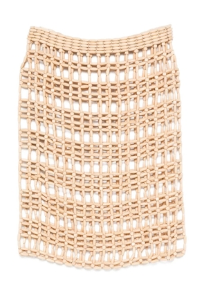TOTEME beaded grid midi skirt - Neutrals