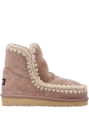 Mou crochet-trim slip-on - Brown