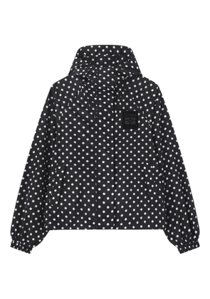 GANNI polka-dot hooded coat - Black