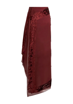 ETRO semi-sheer midi skirt - Red
