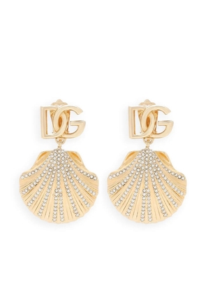 Dolce & Gabbana DG shell drop clip-on earrings - Gold