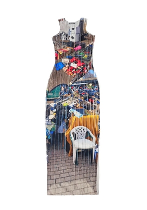 Borbala textured round-neck maxi dress - Neutrals