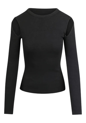 AGOLDE cut-out ribbed long-sleeve top - Grey