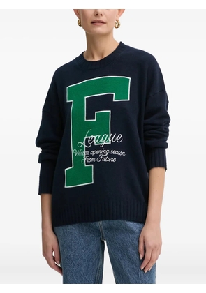 FROM FUTURE letter-graphic cashmere pullover - Blue