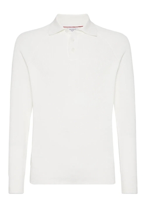 Brunello Cucinelli knitted polo jumper - White