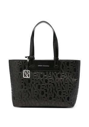 Armani Exchange logo-embossed tote bag - Black