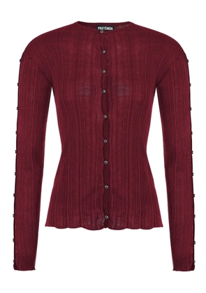 Protémoa Touch ribbed cardigan - Red