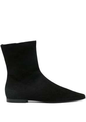 TOTEME zipped suede pointed-toe boots - Black