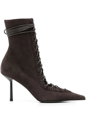 Le Silla 80mm Colette lace-up pointed-toe ankle boots - Brown