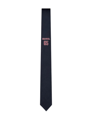 Thom Browne logo-jacquard silk tie - Blue