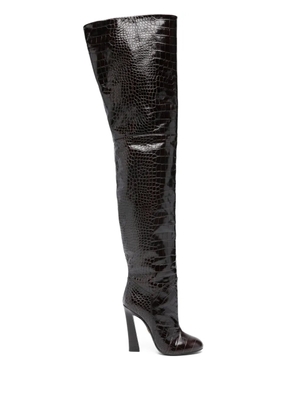 DSQUARED2 crocodile-effect heeled boots - Brown