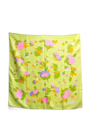 Christian Dior Pre-Owned 1970s floral silk scarf - Green