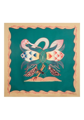 ETRO placed-motif silk scarf - Green