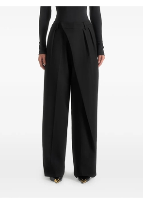 Manière De Voir Colette wrap-front pleated tailored trousers - Black