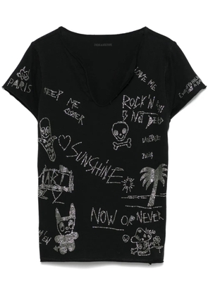 Zadig&Voltaire crystal-embellished T-shirt - Black