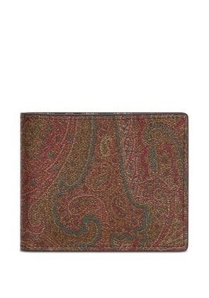 ETRO paisley-print jacquard wallet - Brown