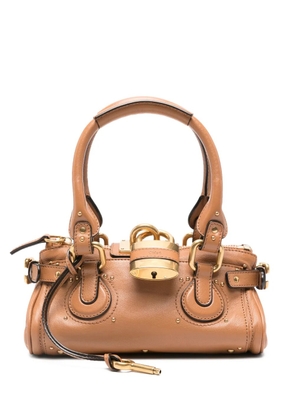 Chloé small Paddington leather padlock tote bag - Brown